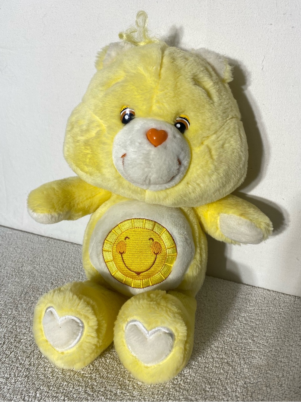 Vintage 2003 Care Bears Funshine Bear Yellow Plush Retro Teddy Bear Stuffed